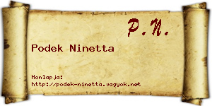 Podek Ninetta névjegykártya